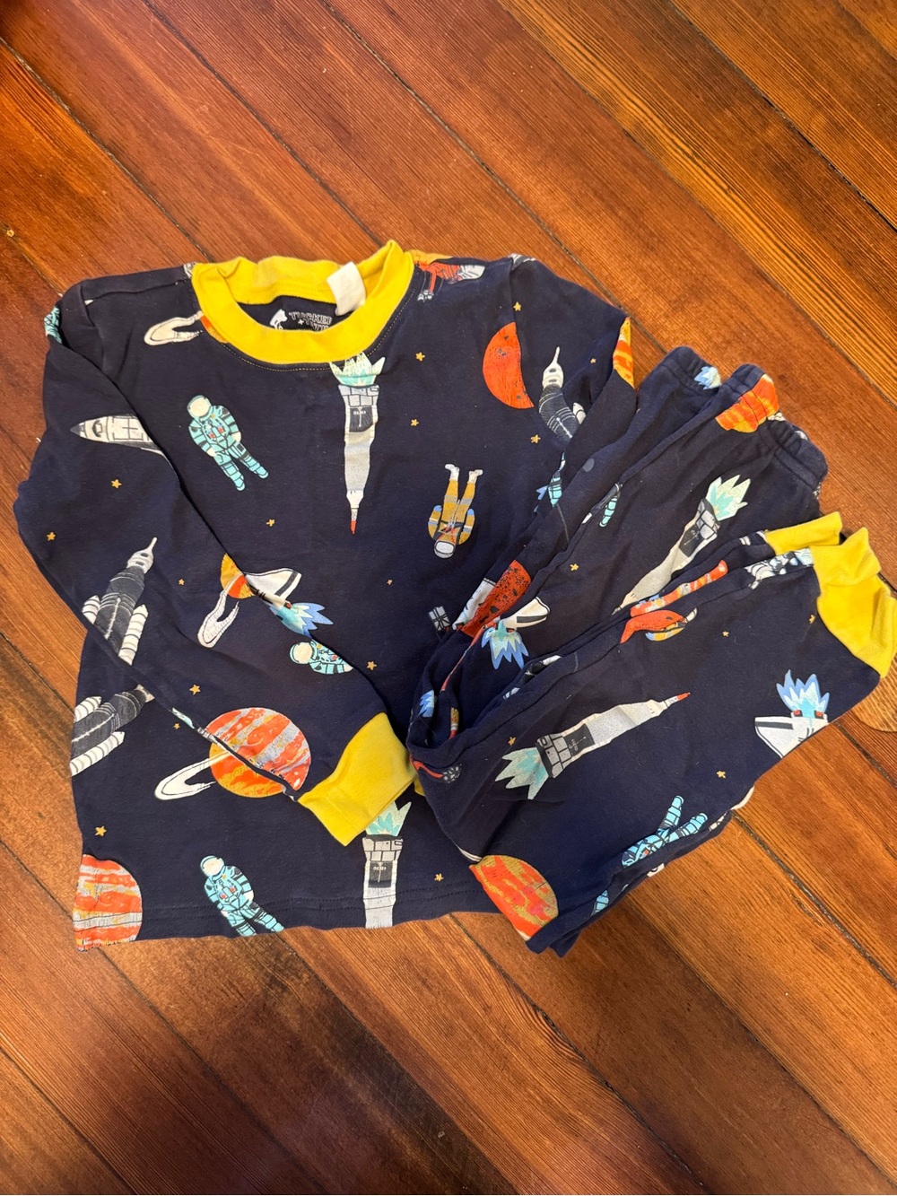 Tucker + Tate Navy and Yellow Space PJ Set